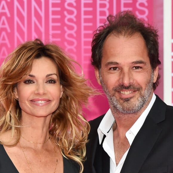 Ingrid Chauvin et son mari Thierry Peythieu durant le "Pink Carpet" des séries "Killing Eve" et "When Heroes Fly" lors du festival "Canneseries" à Cannes, le 8 avril 2018. © Bruno Bebert/Bestimage 