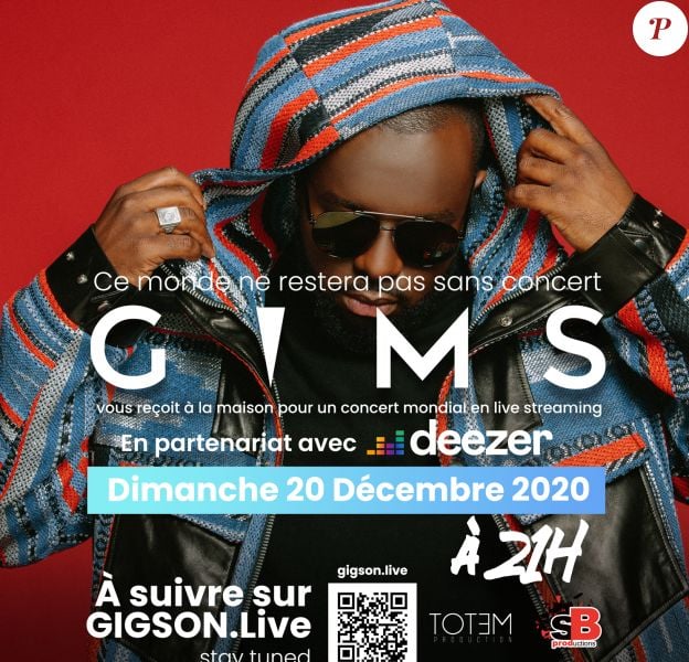 Gims sera en concert exceptionnel le dimanche 20 décembre 2020 sur la plateforme digitale Gigson.live, en partenariat avec Deezer ! 
 