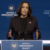 Kamala Harris, vice-présidente élue des Etats-Unis, fait un discours sur " l'Affordable Care Act" au Queen Theatre à Wilmington