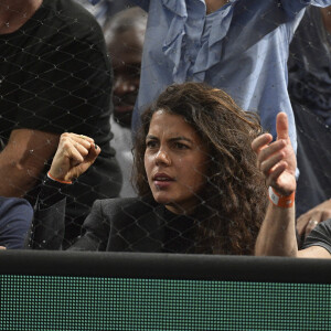 Noura El Shwekh (la femme de JW. Tsonga) dans les tribunes du match "Rafael Nadal - Jo-Wilfried Tsonga (7/6 - 6/1)" lors du tournoi Rolex Paris Masters 2019, le 1er novembre 2019. © Perusseau-Veeren/Bestimage 