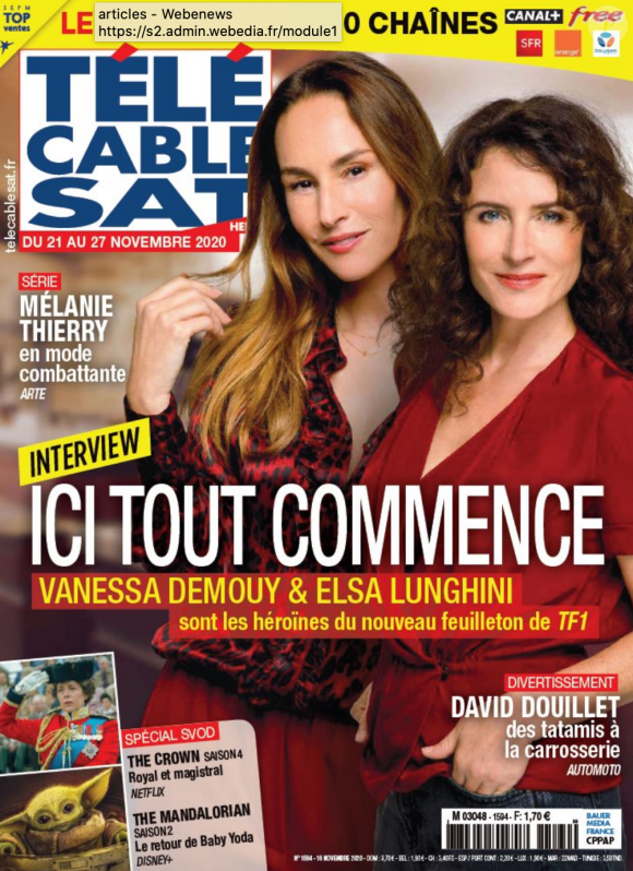 Vanessa Demouy et Elsa Lunghini font la couverture de Télé Cable Sat
