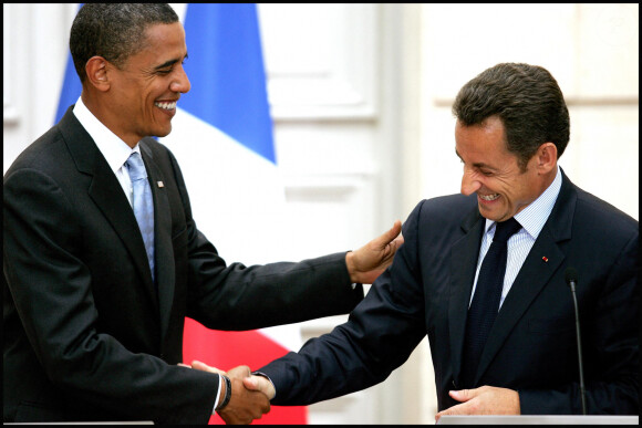 Barack Obama et Nicolas Sarkozy au palais de l'Elysée en 2008.