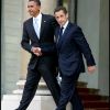 Barack Obama et Nicolas Sarkozy au palais de l'Elysée en 2008.
