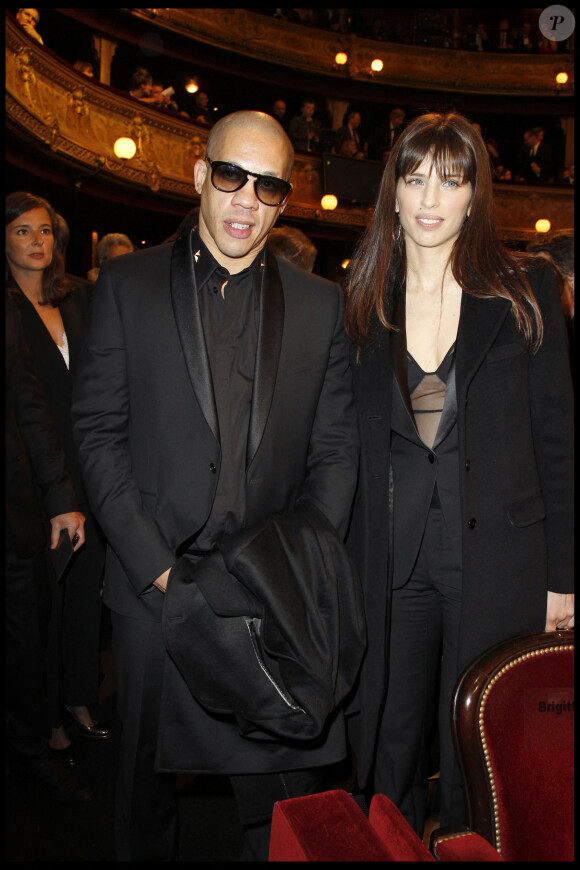 JoeyStarr et Maïwenn aux Césars à Paris.