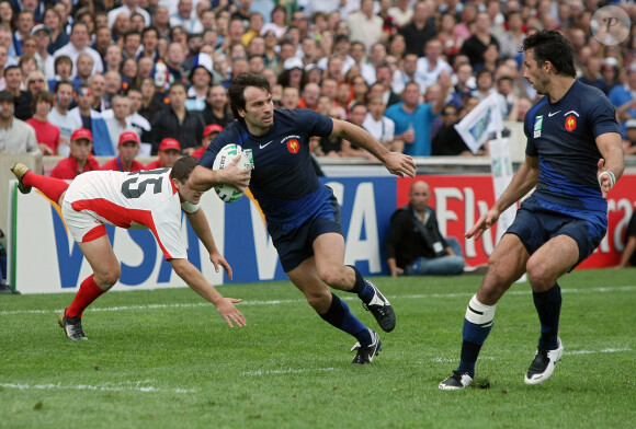 Christophe Dominici lors du match France - Géorgie à la Coupe du monde de rugby en 2007.