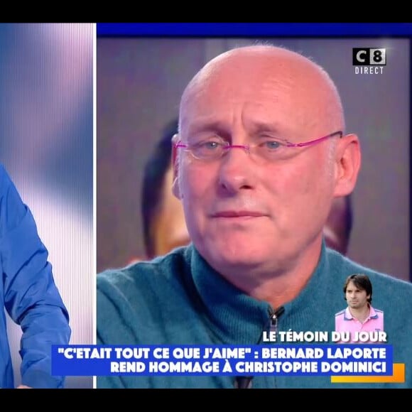 Bernard Laporte ému aux larmes dans "Touche pas à mon poste", le 25 novembre 2020, sur C8