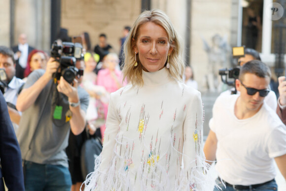 Céline Dion arrive au défilé Haute Couture Valentino collection Automne-Hiver 2019/20 à l'hôtel Salomon de Rothschild à Paris, France, le 3 juillet 2019. © Veeren-Clovis/Bestimage 