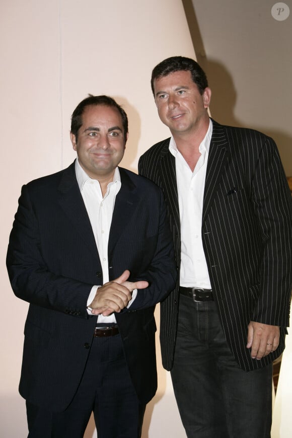 Laurent Fontaine et Pascal Bataille lors de la conférence de presse de rentrée de TF1 à Paris, le 29 août 2005. © Frédéric Piau/Bestimage
