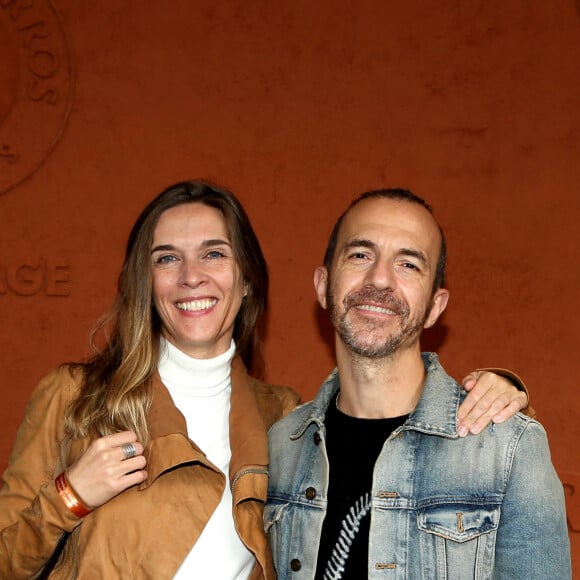 Calogero et sa compagne Marie Bastide au village des internationaux de tennis de Roland Garros le jour de la finale homme Nadal / Djokovic à Paris le 11 octobre 2020. © Dominique Jacovides / Bestimage