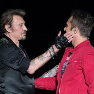 Exclusif - David Hallyday - Johnny Hallyday en concert au POPB de Bercy a Paris - Jour 2 de la tournee "Born Rocker Tour".