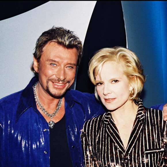 Archives- Johnny Hallyday et Sylvie Vartan sur le plateau de l'émission "Irrésistiblement Sylvie". 