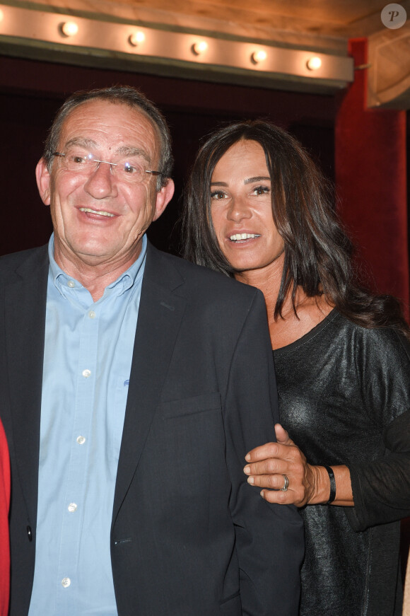 Jean-Pierre Pernaut et sa femme Nathalie Marquay - Les célébrités lors de la générale de la pièce de théâtre "La Tête Dans Les Etoiles" au Théâtre de la Gaîté-Montparnasse à Paris, France, le 24 mai 2018. © Coadic Guirec/Bestimage