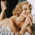 Léa Seydoux pose nue pour la couverture du numéro de décembre de Vogue Paris. Sur la photo, Léa ressemble à Marilyn Monroe.   French Actress Léa Seydoux with a Marilyn Monroe look poses naked on the cover of the December issue of magazinr Vogue Paris.