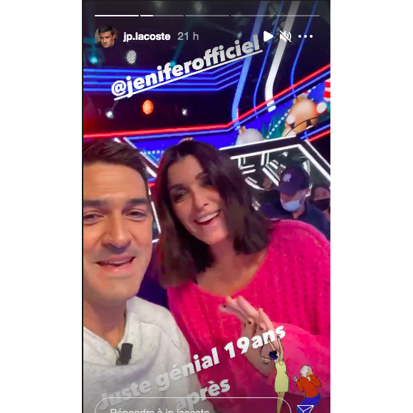 Jenifer et Jean-Pascal Lacoste se retrouvent dans l'émission Touche pas à mon poste. Le 12 décembre 2020.