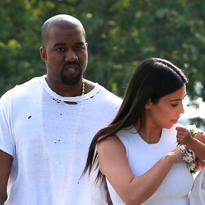 Kanye West, Kim Kardashian et leur fille North - La famille Kardashian à la messe de Pâques à Calabasas. Le 5 avril 2015 