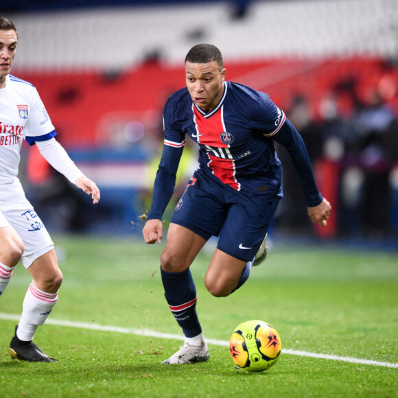 Kylian Mbappé - Match de football en ligue 1 Uber Eats Paris SG - Lyon (0-1) au Parc des Princes à Paris, ce mois-ci. © Philippe Lecoeur / Panoramic / Bestimage 