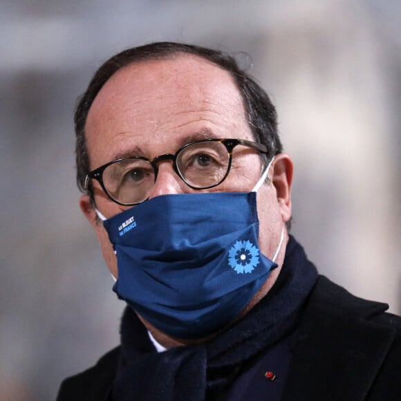 Francois Hollande - Le président de la République, Emmanuel Macron préside la cérémonie de panthéonisation de Maurice Genevoix, le 11 novembre 2020, au Panthéon, Paris . © Stéphane Lemouton / Bestimage 