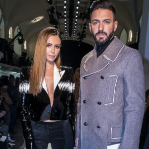 Nabilla Benattia et son compagnon Thomas Vergara - People au défilé de mode Haute-Couture printemps-été 2019 "Jean Paul Gaultier" à Paris. Le 23 janvier 2019 © Olivier Borde / Bestimage