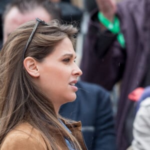 Mathieu Vergne et sa femme Ophélie Meunier (enceinte) - Célébrités dans les tribunes des internationaux de France de tennis de Roland Garros à Paris, France, le 8 juin 2019. © Jacovides / Moreau/Bestimage 