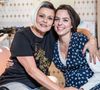 Exclusif - Muriel Robin et Anouchka Delon (enceinte) - Sketch Le salon de coiffure - Backstage de l'enregistrement de l'émission "I love you coiffure" de M.Robin. © Cyril Moreau / Bestimage