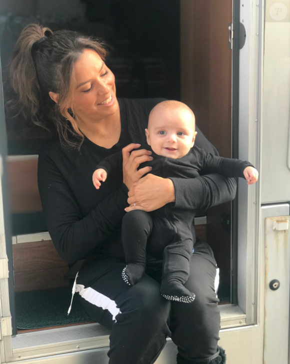 Eva Longoria et son fils Santiago. Octobre 2018.