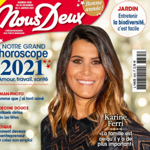 Karine Ferri en couverture du magazine Nous Deux, en kiosques depuis le 29 décembre 2020