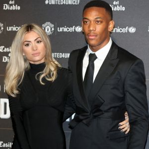 Anthony Martial et sa compagne Mélanie Da Cruz lors du dîner de gala "United For Unicef" à Manchester.