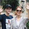 Céline Dion et son fils René-Charles quittent l'hôtel Royal Monceau et se rendent chez Louis Vuitton sur les Champs-Elysées à Paris