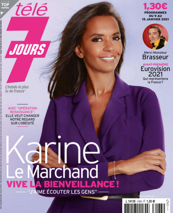 Karine Le Marchand en couverture du dernier numéro de "Télé 7 jours" paru le 4 janvier 2021