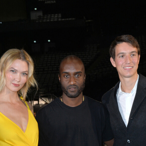 Karlie Kloss, Virgil Abloh (designer Off-White) et Alexandre Arnault en backstage du défilé Off-White "Collection Prêt-à-Porter Automne/Hiver 2019-2020" lors de la Fashion Week de Paris (PFW), le 28 février 2019. © Veeren/CVS/Bestimage