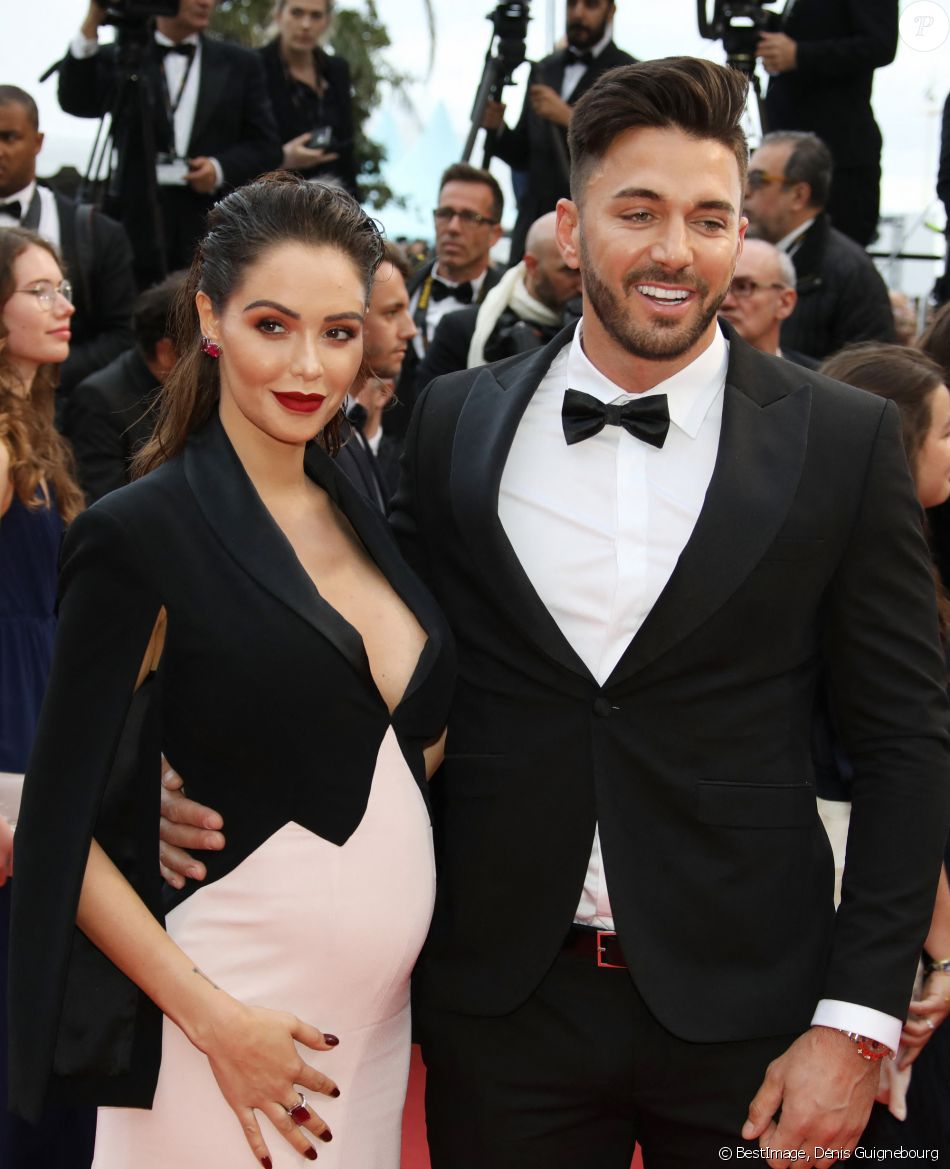 Nabilla Benattia (enceinte) et son mari Thomas Vergara - Montée des marches du film "A Hidden Life" lors du 72ème Festival International du Film de Cannes, le 19 mai 2019. © Denis Guignebourg/Bestimage