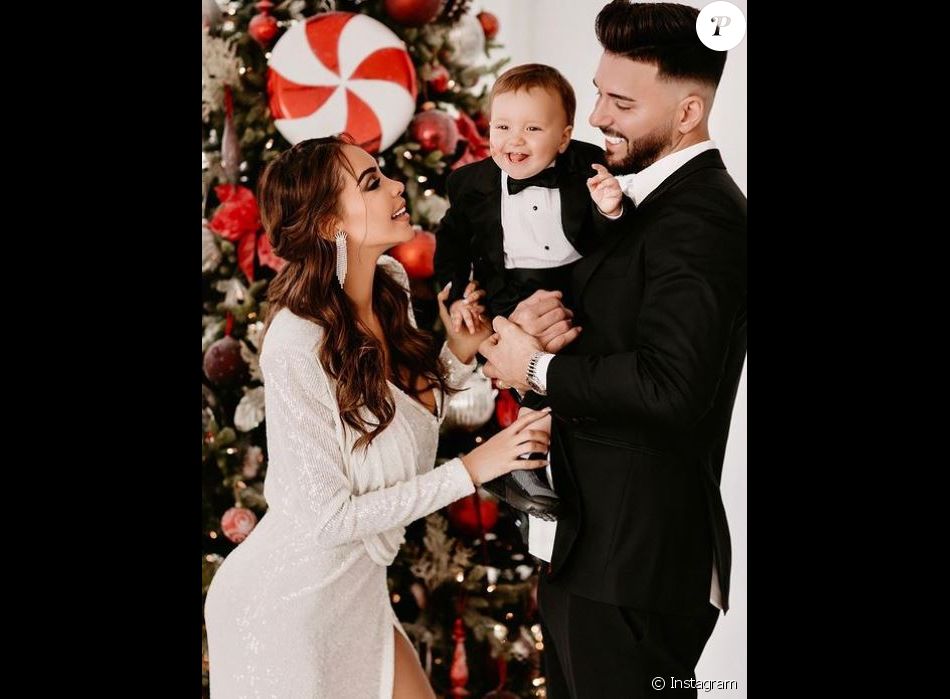 Nabilla Benattia et Thomas Vergara avec Milann à Noël, décembre 2020