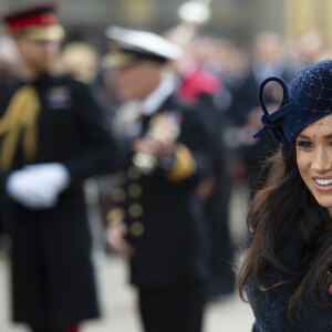 Le prince Harry, duc de Sussex, et Meghan Markle, duchesse de Sussex, assistent au 'Remembrance Day', une cérémonie d'hommage à tous ceux qui sont battus pour la Grande-Bretagne, à Westminster Abbey, le 7 novembre 2019.