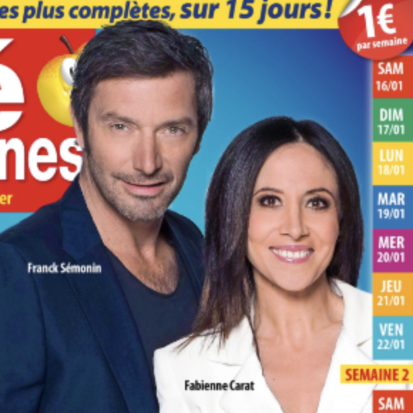 Fabienne Carat et Franck Sémonin font la couverture du dernier numéro de Télé 2 semaines