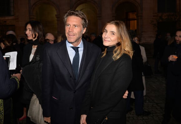 Le prince Emmanuel-Philibert de Savoie et sa femmme Clotilde Courau lors de la cérémonie d'installation de F.Mitterrand à l'académie des Beaux-Arts à Paris, France. © Veeren/Bestimage 