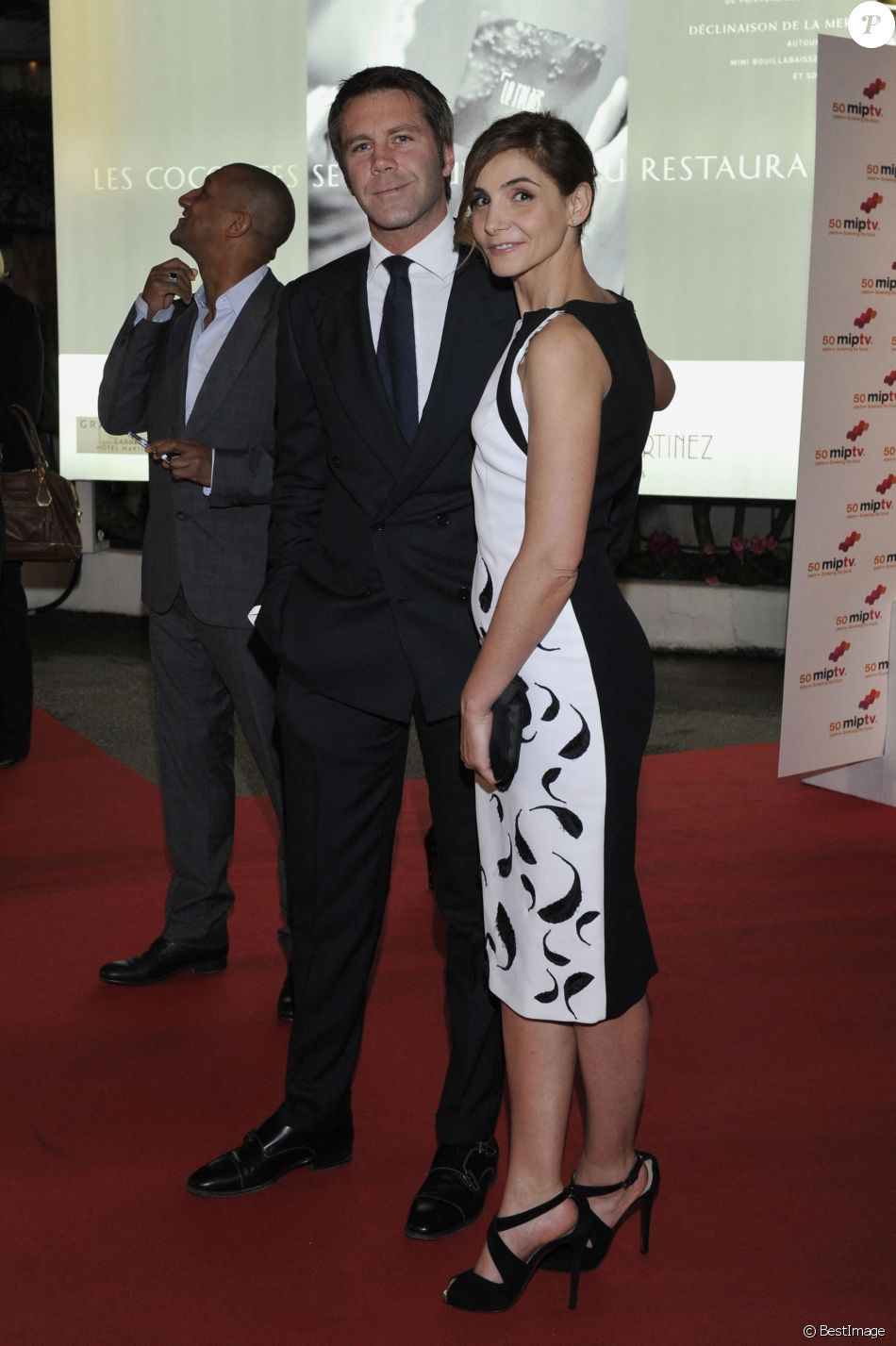 La Princesse Clotilde de Savoie (Clotilde Courau) et le Prince Emmanuel Philibert de Savoie - 50e Edition du MipTV à Cannes le 8 avril 2013.