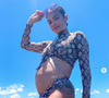 Christina Milian, enceinte et en vacances à l'île Maurice.