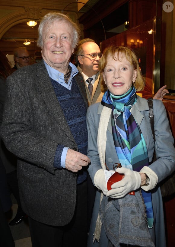 Claude Rich et sa femme Catherine - Générale de la pièce "La porte à côté" au Théâtre Édouard VII à Paris. Le 10 février 2014.