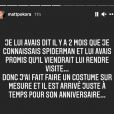 M Pokora Il Renfile Son Costume De Spiderman Pour Une Tendre Surprise Purepeople