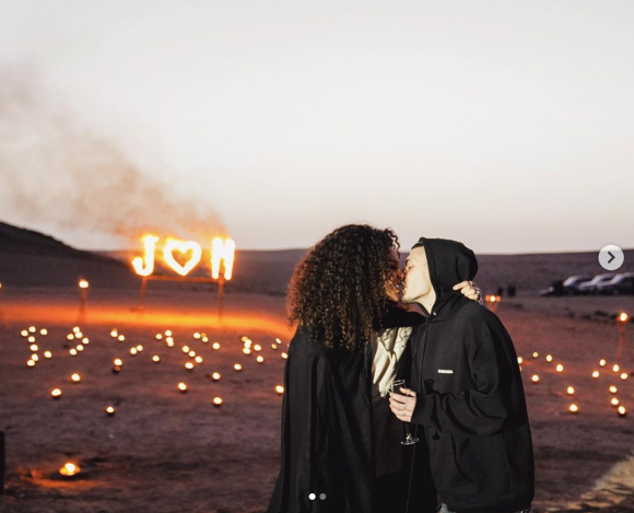 Marco Verratti demande sa compagne Jessica Aidi en mariage à Marrakech. Janvier 2021.