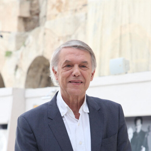 Salvatore Adamo visite le théâtre d'Hérode Atticus à Athènes, le 14 septembre 2018 