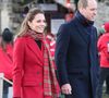 Le prince William, duc de Cambridge, Catherine Kate Middleton, duchesse de Cambridge lors d'une visite du chateau de Cardiff.