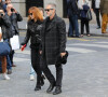 Mylène Farmer et son compagnon Benoît Di Sabatino lors des obsèques de Jean Rochefort en l'église Saint-Thomas d'Aquin à Paris, le 13 octobre 2017.