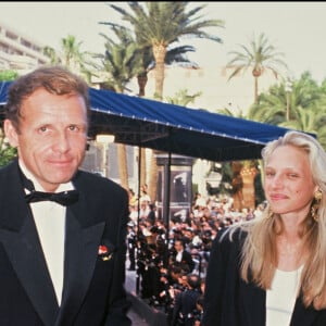 Patrick Poivre d'Arvor et sa file Solenn au Festival de Cannes en 1992