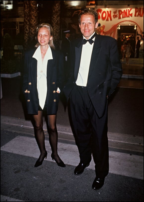 Patrick Poivre d'Arvor et sa file Solenn au Festival de Cannes en 1992