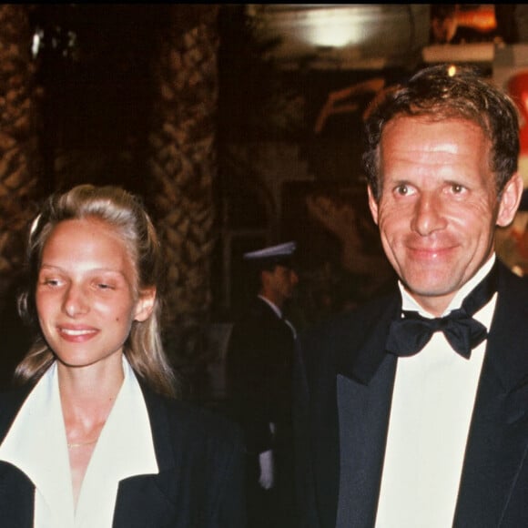 Patrick Poivre d'Arvor et sa file Solenn au Festival de Cannes en 1992