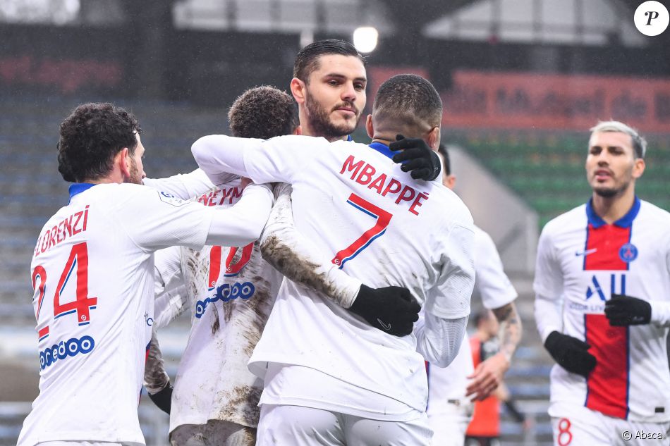 Mauro Icardi lors du matcg FC Lorient - Paris Saint-Germain. Lorient, le 31 janvier 2021.