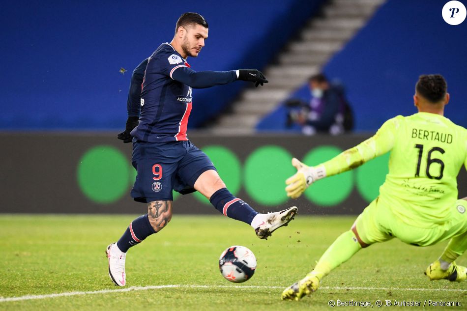 Mauro Icardi lors du match Paris Saint-Germain - Montpellier HSC. Le 22 janvier 2021.