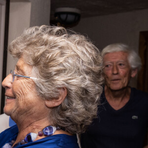 Exclusif - Richard Berry et Jacqueline Franjou après la représentation de la pièce Plaidoiries "Je vous demande l'impossible" lors du Festival de Ramatuelle, France, le 10 août 2019. © Cyril Bruneau/Festival de Ramatuelle/Bestimage