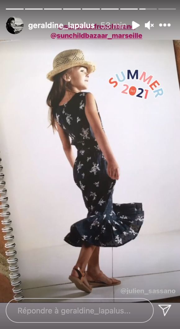 La fille de Géraldine Lapalus, June (née en 2013), est mannequin pour une marque de vêtements pour enfants - Instagram